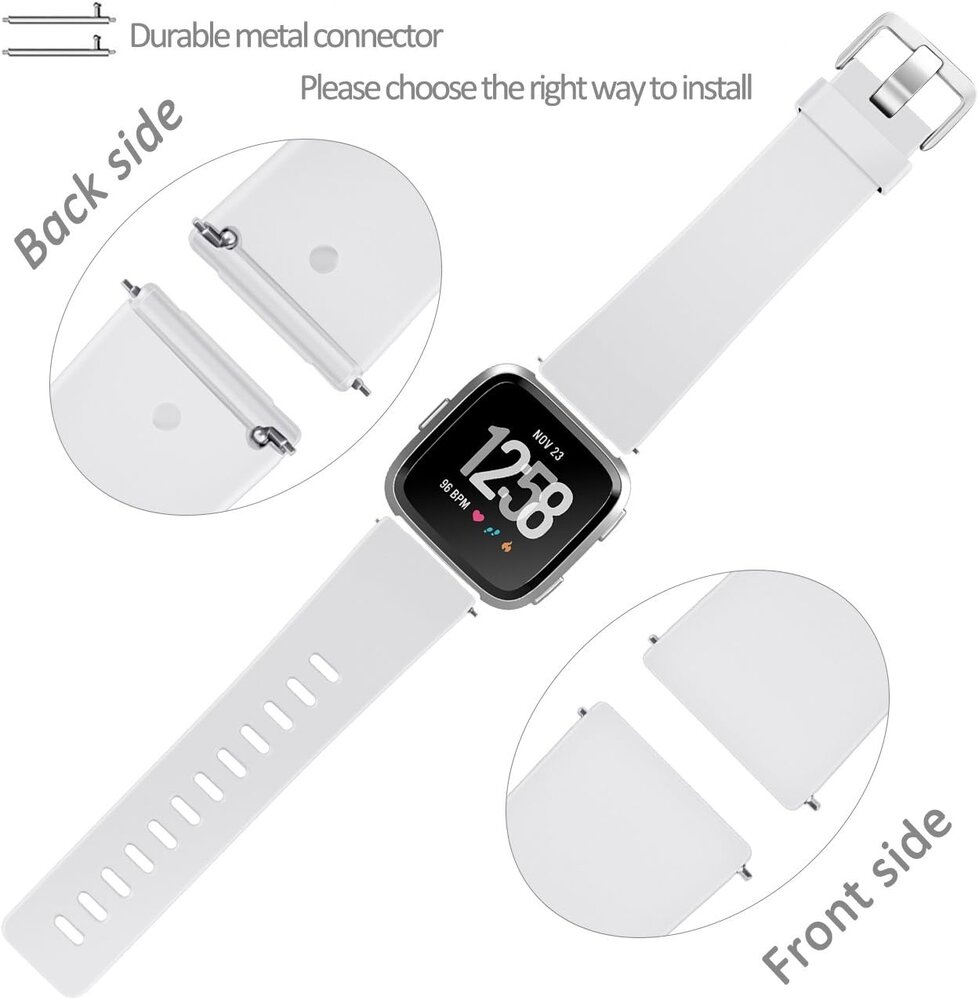 Strap-it® Strap-it Fitbit Versa silicone band (wit)