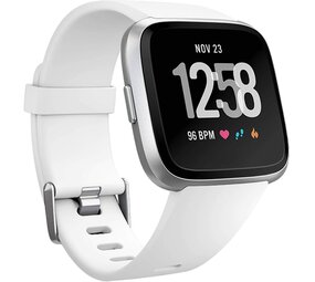 Strap-it® Fitbit Versa silicone band (wit)