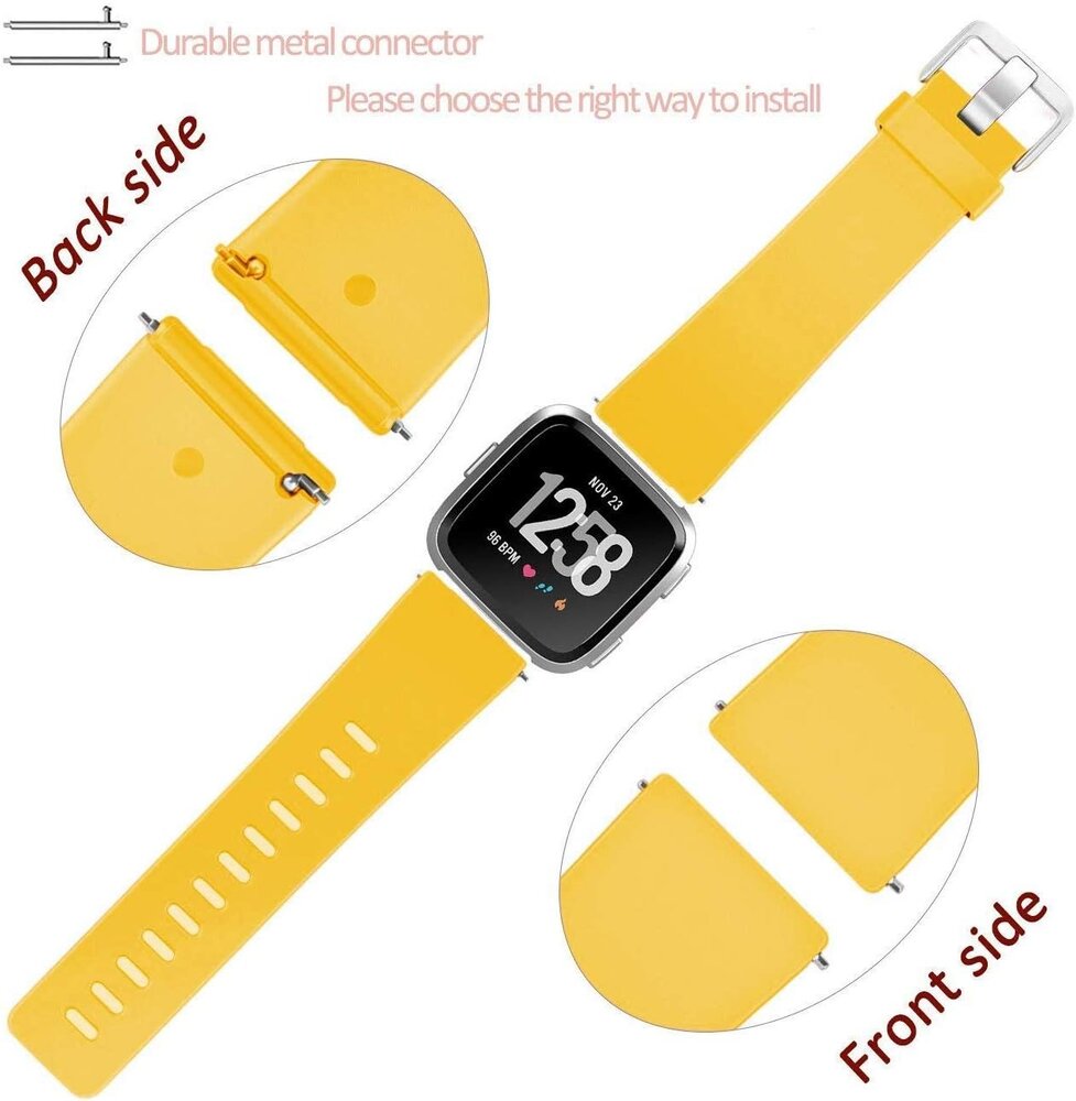 Strap-it® Strap-it Fitbit Versa silicone band (geel)