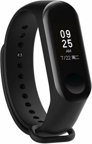 Xiaomi Mi band 3 4 siliconen bandje zwart Smartwatchbanden