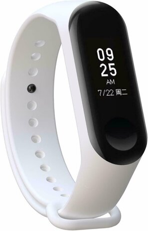 Strap-it® Strap-it Xiaomi Mi band 3 / 4 siliconen bandje (wit)