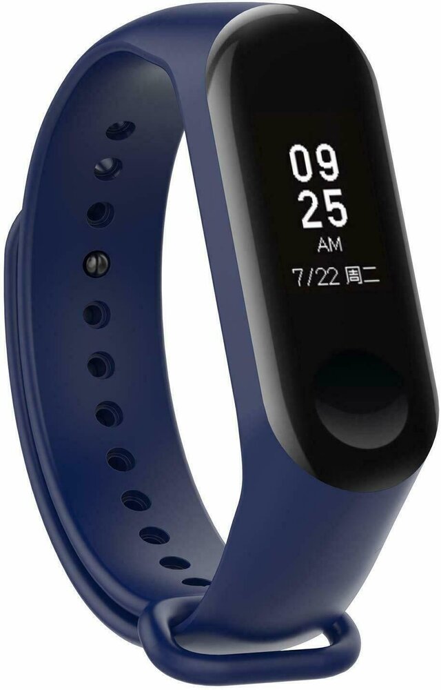 Strap-it® Strap-it Xiaomi Mi band 3 / 4 siliconen bandje (donkerblauw)