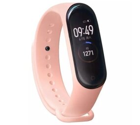 Strap-it® Xiaomi Mi band 3 / 4 siliconen bandje (lichtroze)