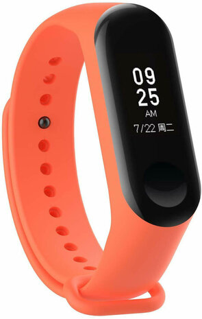 Strap-it® Strap-it Xiaomi Mi band 3 / 4 siliconen bandje (oranje)