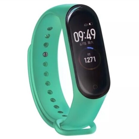 Strap-it® Strap-it Xiaomi Mi Band 3 / 4 siliconen bandje (aqua)