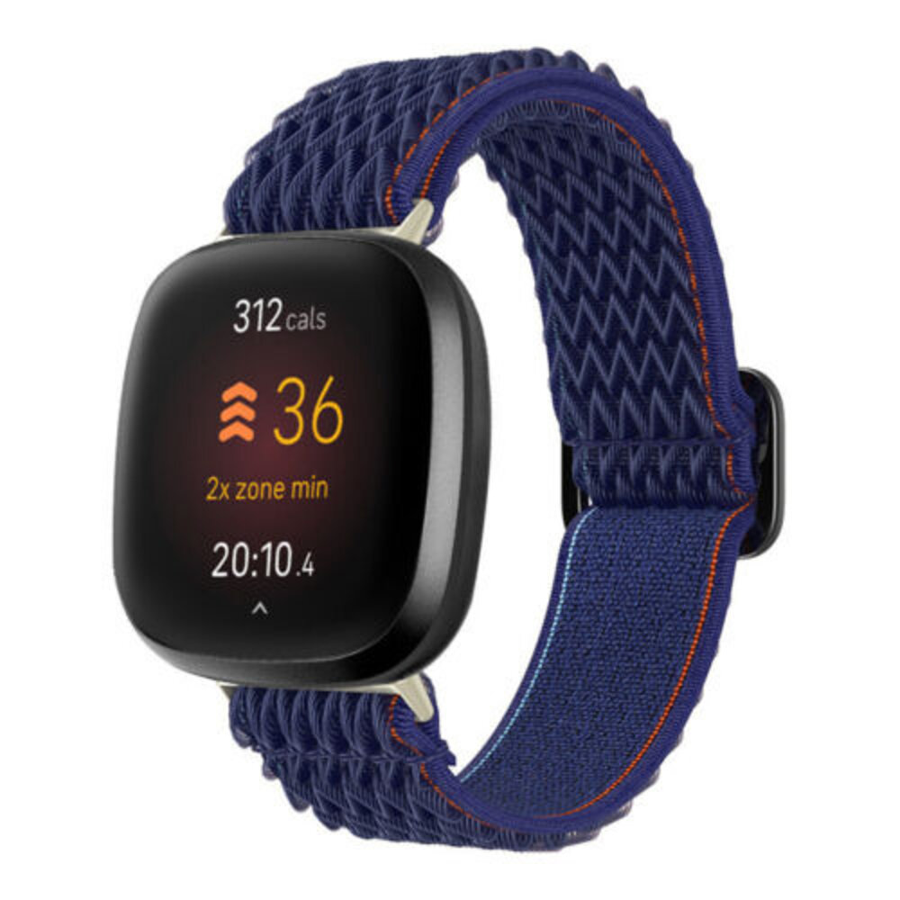 Strap-it® Strap-it Fitbit Sense 2 geweven bandje (blauw)