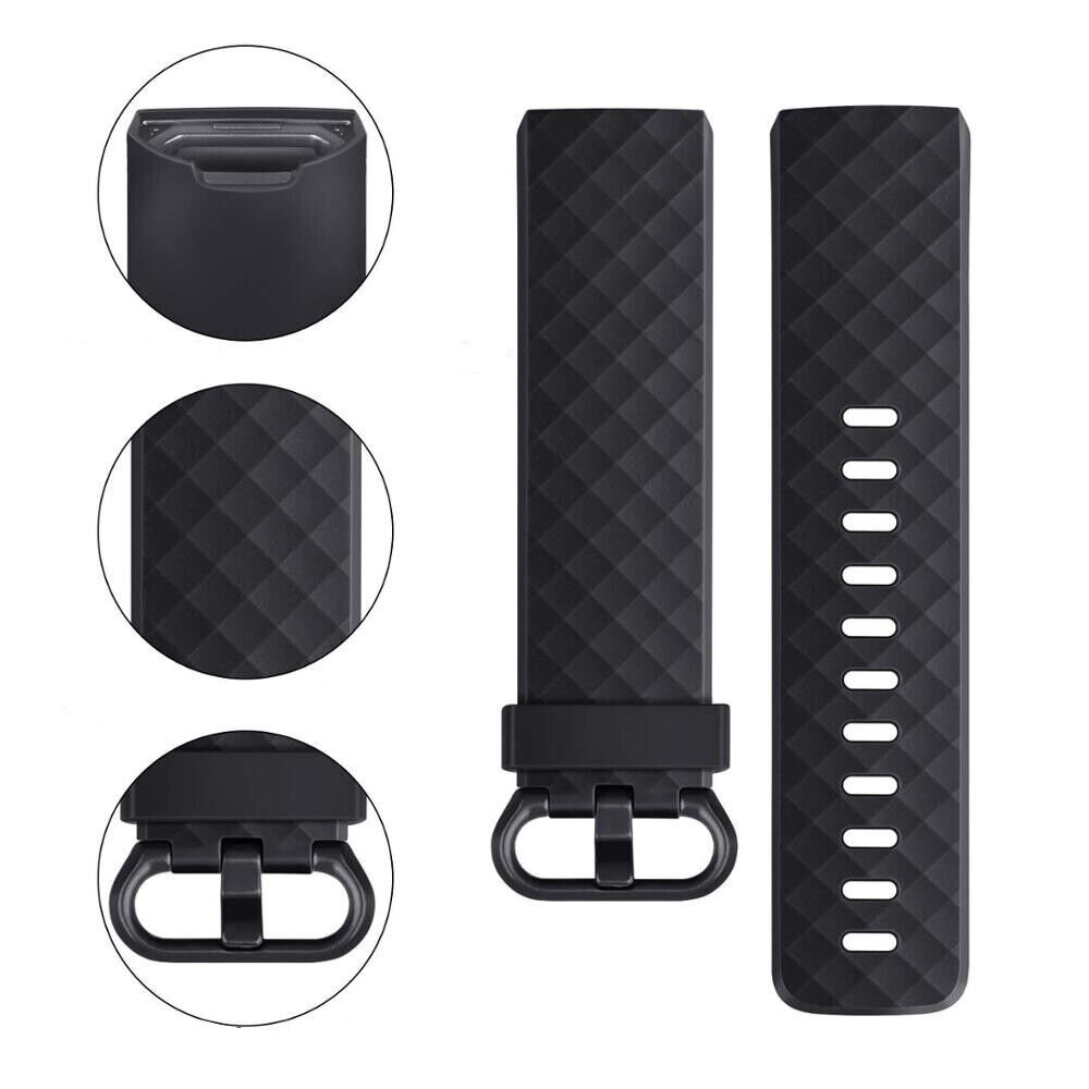 Strap-it® Strap-it Fitbit Charge 3 silicone band (zwart)