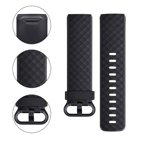 Fitbit Charge 3 silicone band zwart Smartwatchbanden