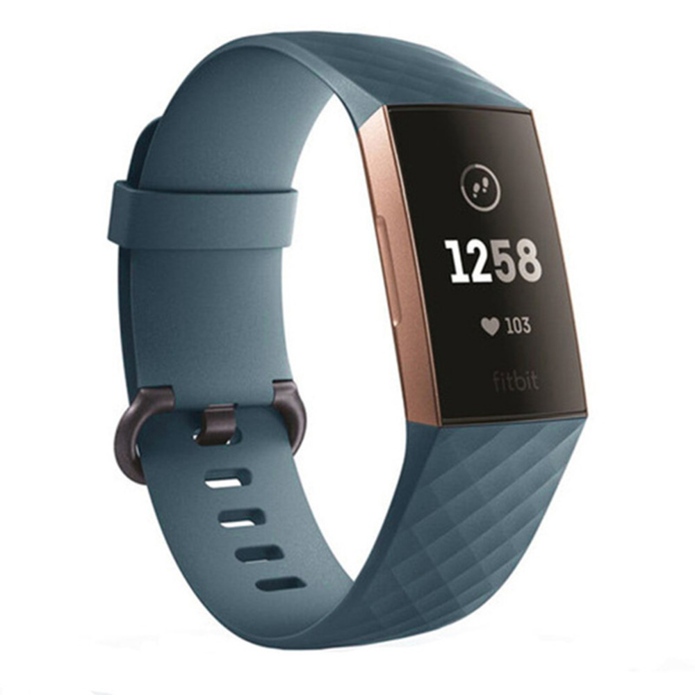 Strap-it® Strap-it Fitbit Charge 3 silicone band (grijsblauw)