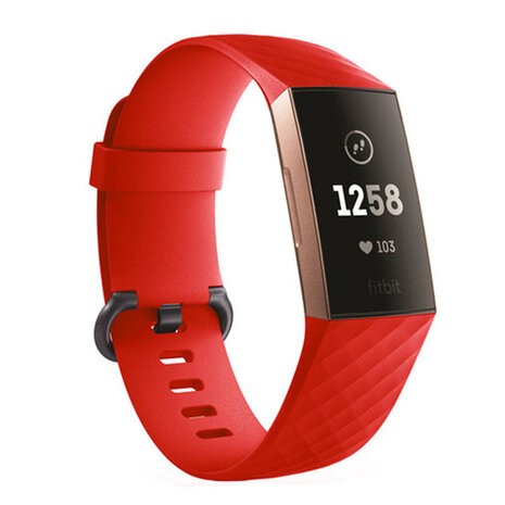 Strap-it® Strap-it Fitbit Charge 4 silicone band (rood)