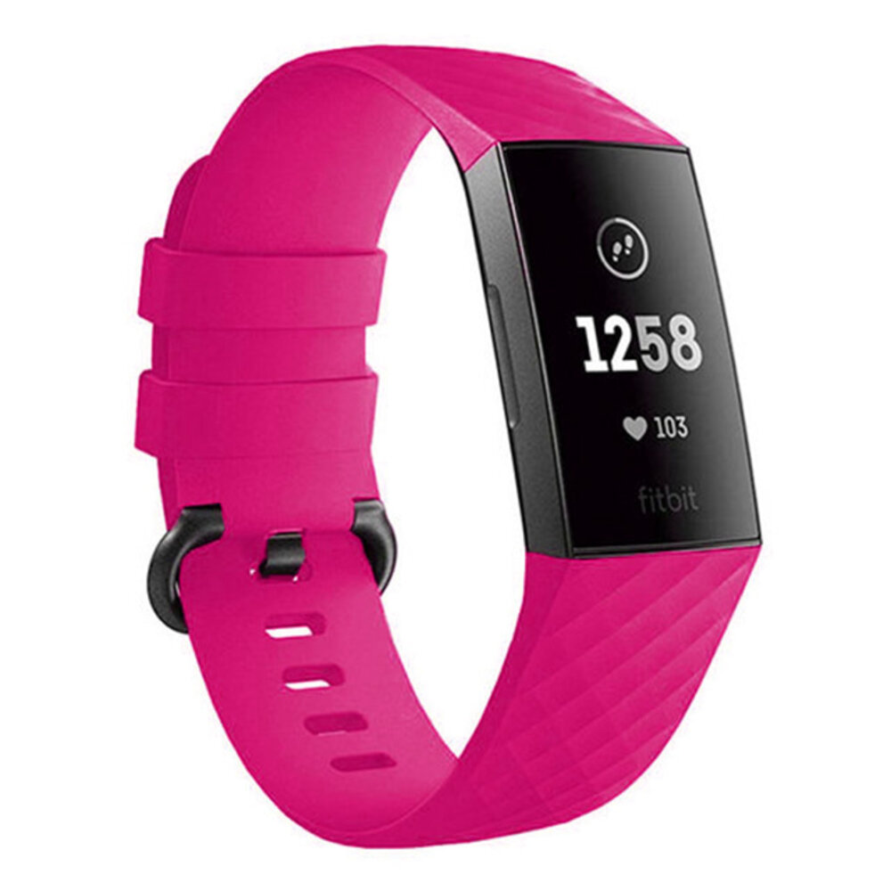 Strap-it® Strap-it Fitbit Charge 4 silicone band (fel roze)