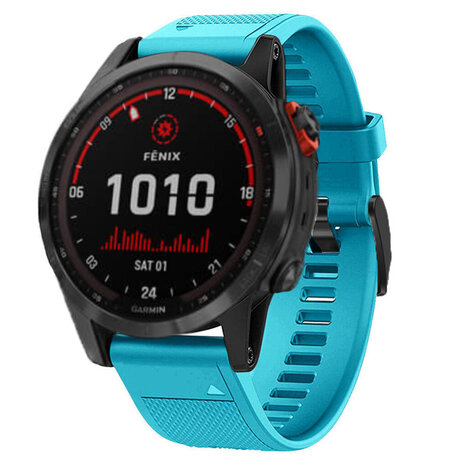 Garmin Fenix 7 siliconen bandje lichtblauw Smartwatchbanden