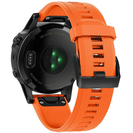 Strap-it® Strap-it Garmin Fenix 7 siliconen bandje (oranje)