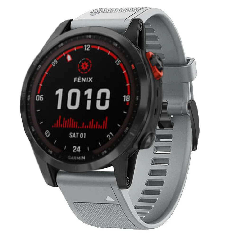 Strap-it® Strap-it Garmin Fenix 7 siliconen bandje (grijs)