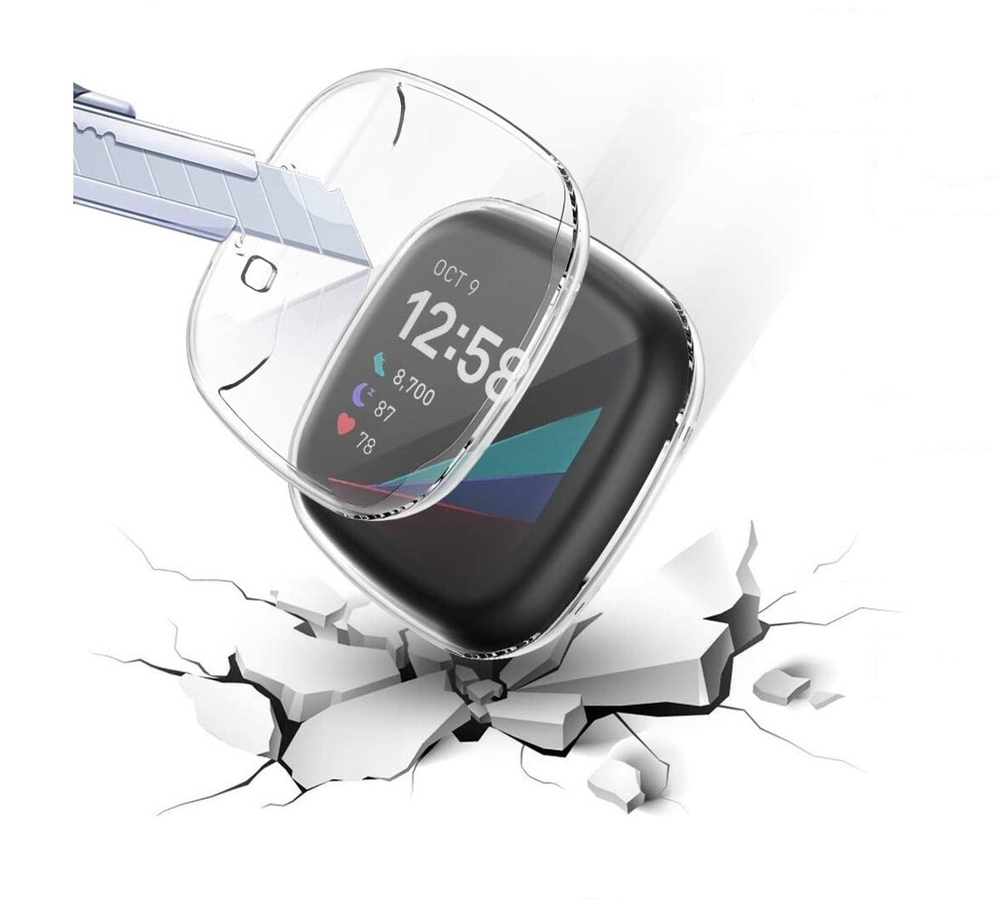 Strap-it® Strap-it Fitbit Versa 3 TPU / silicone case (transparant)