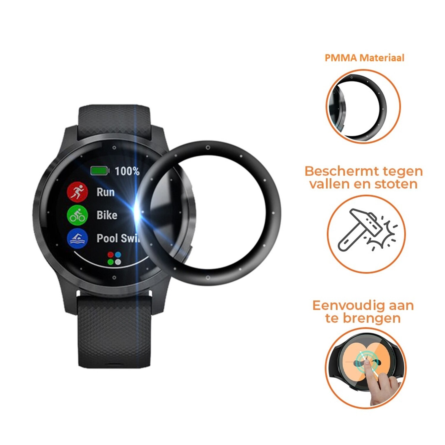 Garmin Vivoactive 4 screen protector full cover Smartwatchbanden