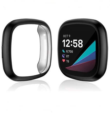 Strap-it® Strap-it Fitbit Versa 3 TPU / silicone case (zwart)
