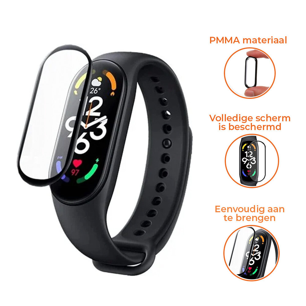 Strap-it® Strap-it Xiaomi Mi Band 7 screen protector full cover Strap-it® Strap-it Xiaomi Mi Band 7 screen protector full cover