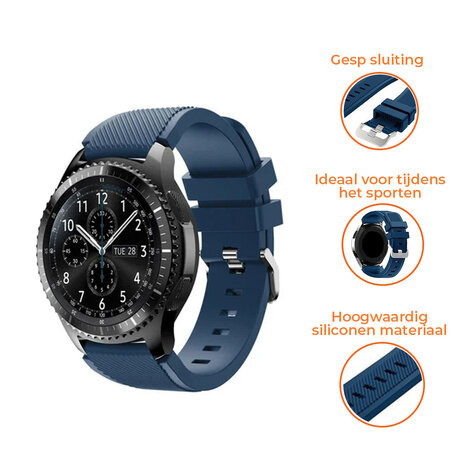 Strap-it® Strap-it Samsung Galaxy Watch siliconen bandje 46mm (donkerblauw)