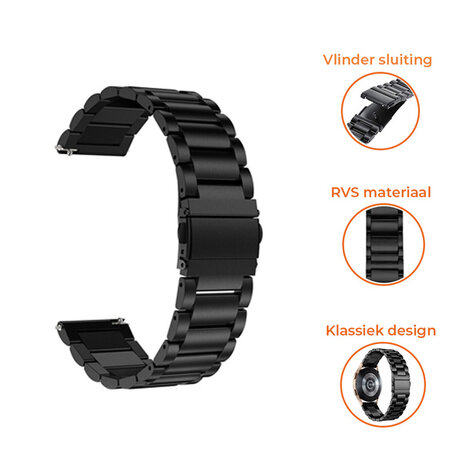 Strap-it® Strap-it Polar Grit X Pro stalen band (zwart)