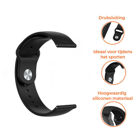 Strap-it® Strap-it Fossil Gen 6 - 44mm sport band (zwart)