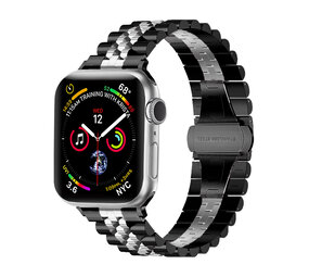 Strap-it® Apple Watch Jubilee stalen band (zwart/zilver) Strap-it® Apple Watch Jubilee stalen band (zwart/zilver)