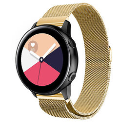 Strap-it® Samsung Galaxy Watch Active Milanese band (goud) Strap-it® Samsung Galaxy Watch Active Milanese band (goud)