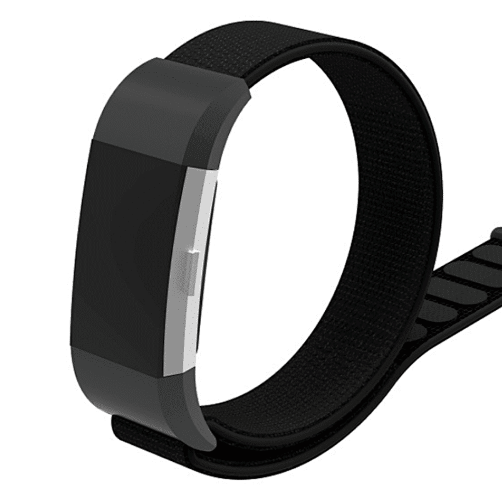 Strap-it® Strap-it Fitbit Charge 2 nylon bandje (zwart)