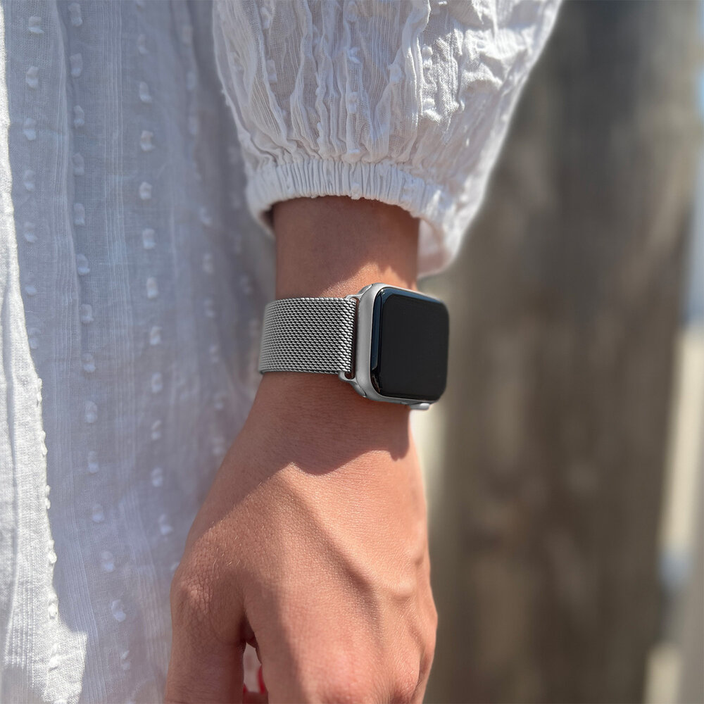 40mm milanese sales loop silver