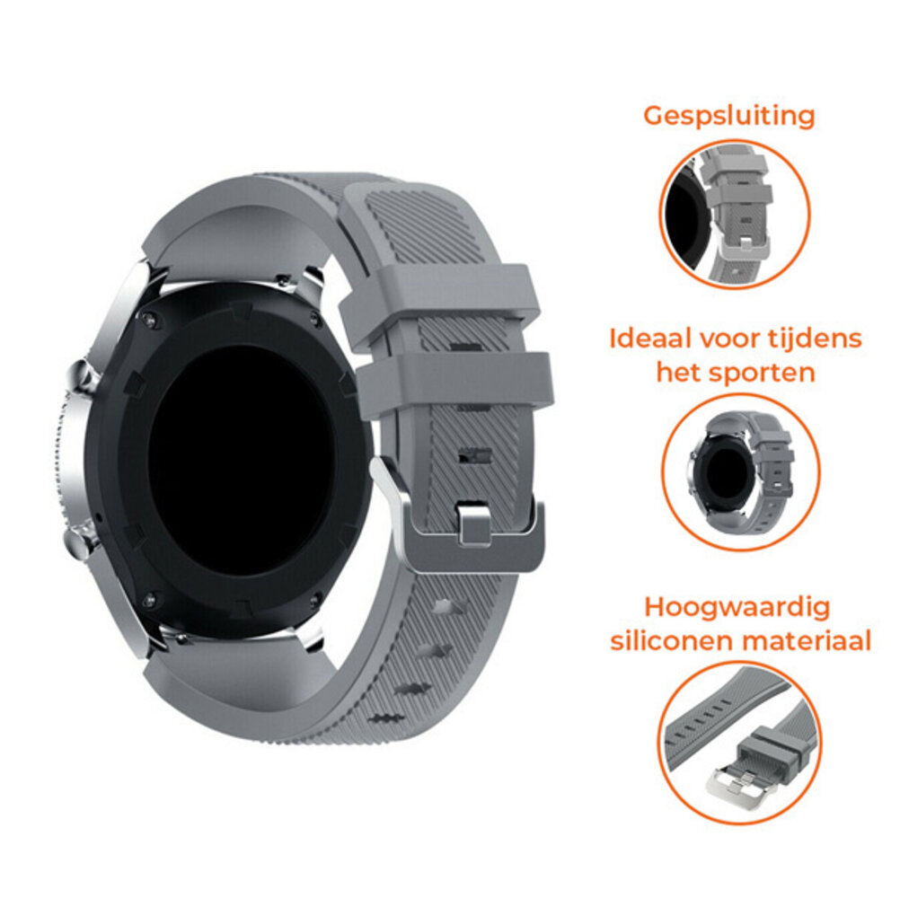 Strap-it® Strap-it Xiaomi Amazfit Stratos silicone band (grijs)