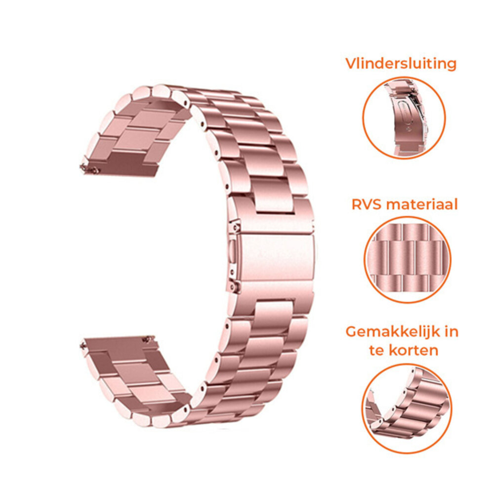 Strap-it® Strap-it Huawei Watch 3 (Pro) stalen band (rosé pink) Strap-it® Strap-it Huawei Watch 3 (Pro) stalen band (rosé pink)