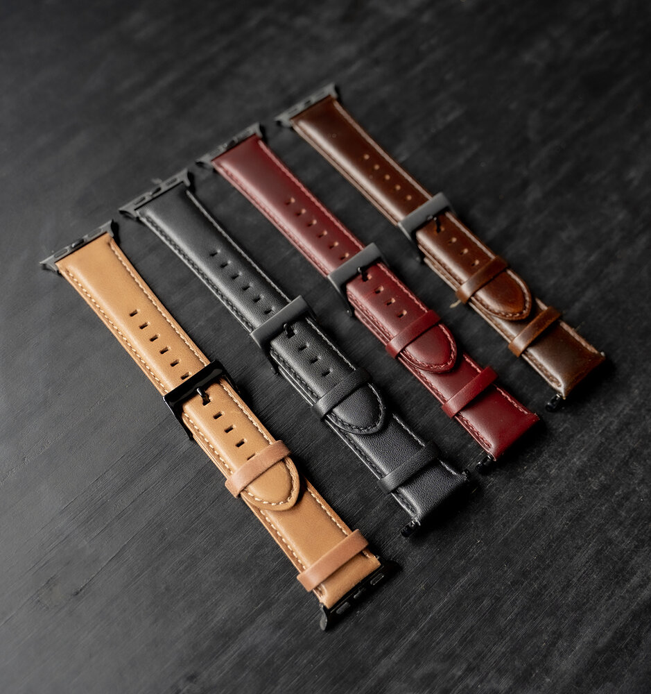 Apple Watch leren bandje bruin Smartwatchbanden