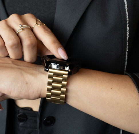 Strap-it® Strap-it Huawei Watch GT 2 stalen band (goud)