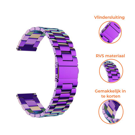 Strap-it® Strap-it Xiaomi Watch S1 stalen band (regenboog)