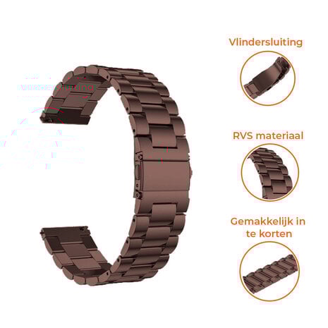 Strap-it® Strap-it Xiaomi Amazfit Bip stalen band (brons-goud) Strap-it® Strap-it Xiaomi Amazfit Bip stalen band (brons-goud)