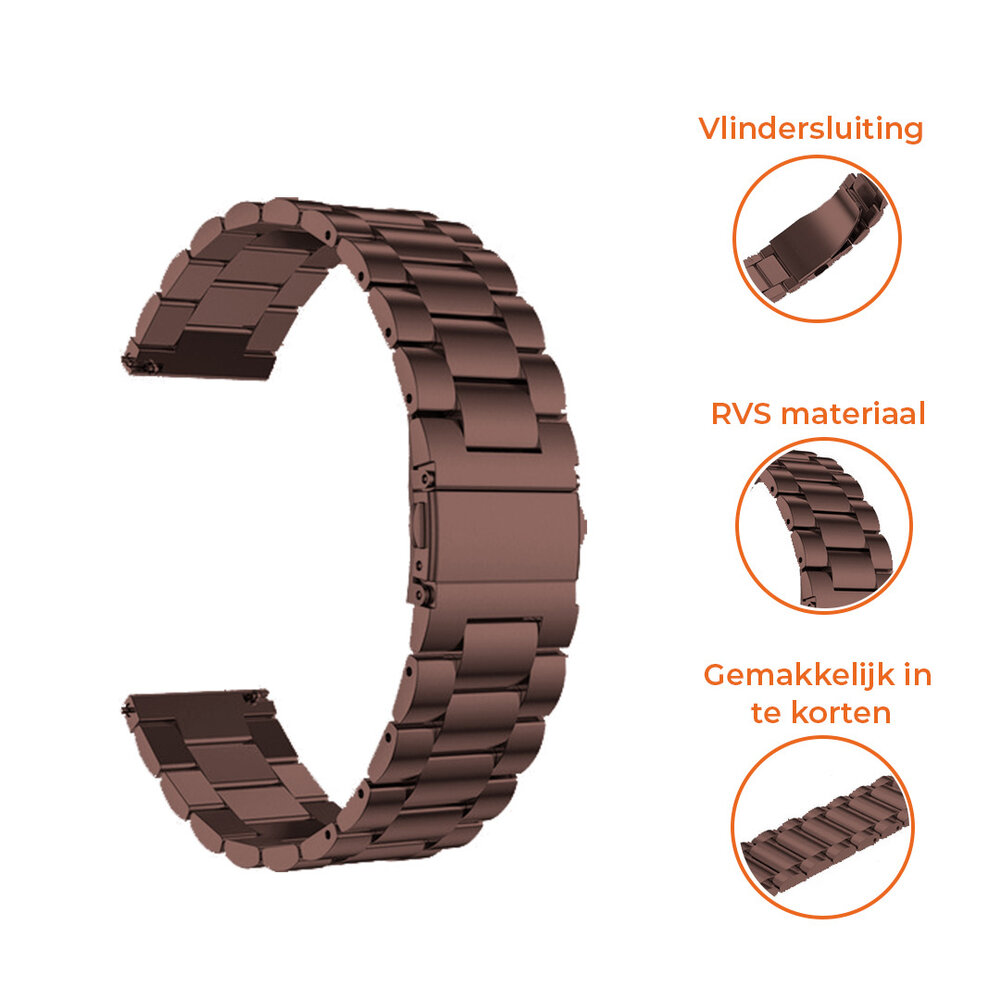 Strap-it® Strap-it Amazfit GTS 3 stalen band (brons-goud)