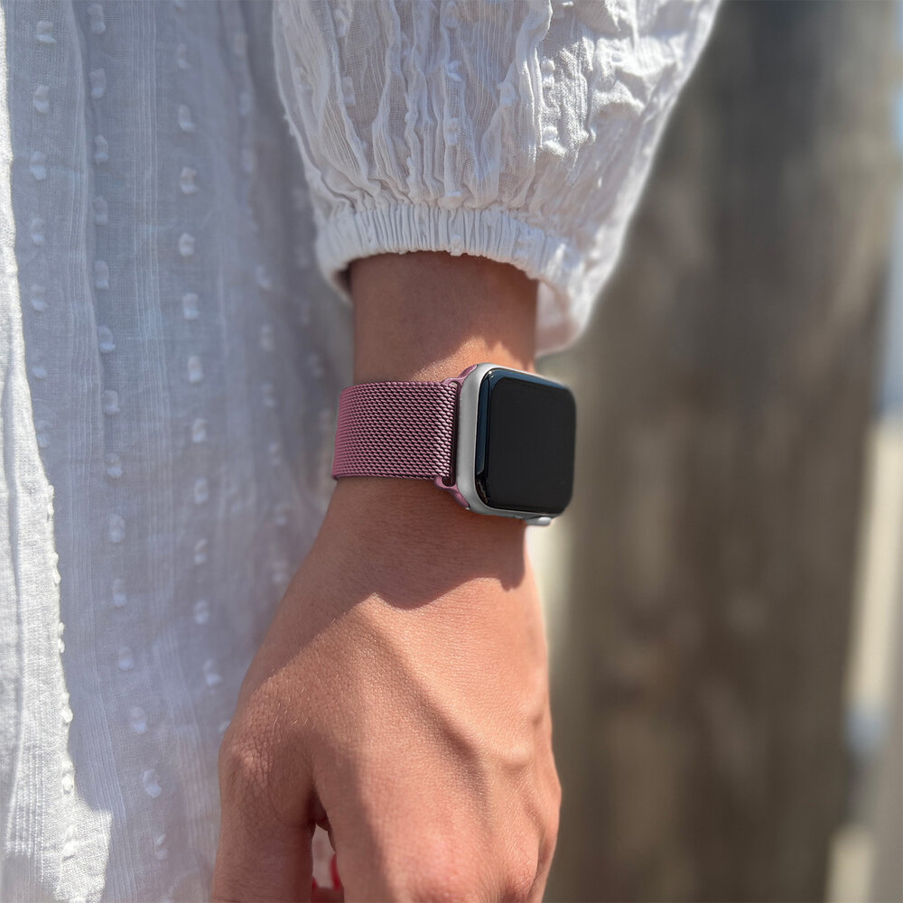Strap-it® Strap-it Apple Watch Ultra Milanese band (roze)