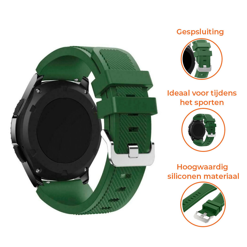 Strap-it® Strap-it Samsung Galaxy Watch 4 - 40mm siliconen bandje (legergroen)