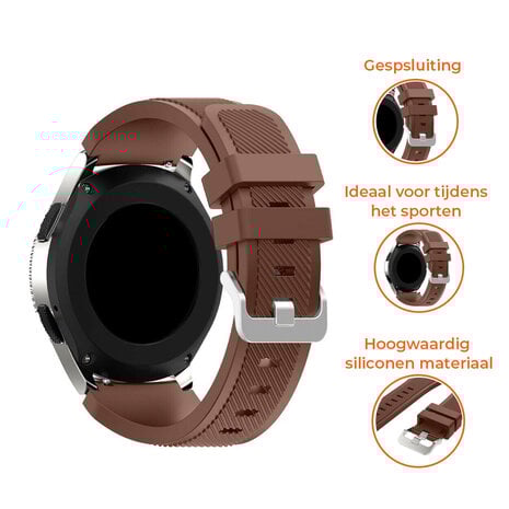 Strap-it® Strap-it Fossil Gen 5e - 44mm siliconen bandje (koffiebruin)