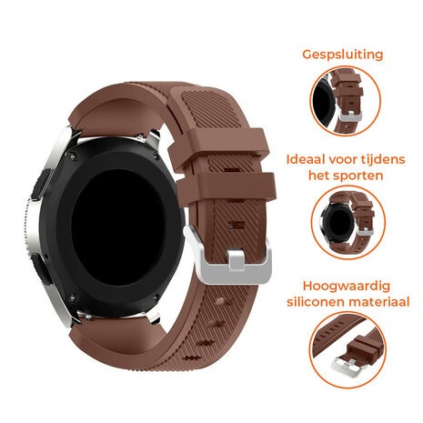 Strap-it® Strap-it Samsung Galaxy Watch 3 45mm siliconen bandje (koffiebruin)