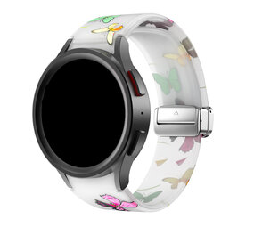 Strap-it® Luminous Butterfly Samsung Galaxy Watch 6 Classic 47mm magnetisch bandje