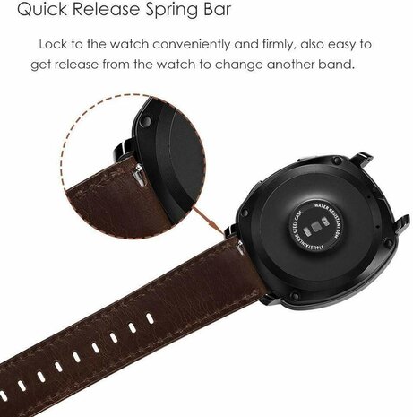 Strap-it® Strap-it Samsung Galaxy Watch 6 - 44mm leren bandje (donkerbruin)