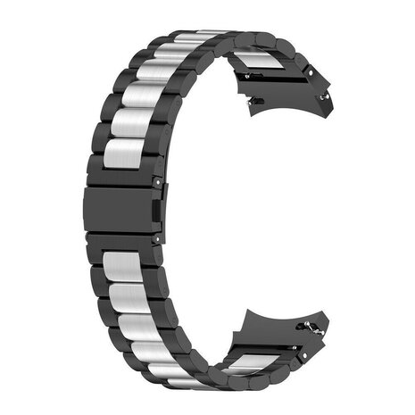 Strap-it® Strap-it Samsung Galaxy Watch 6 - 44mm stalen schakel band (zwart/zilver) Strap-it® Strap-it Samsung Galaxy Watch 6 - 44mm stalen schakel band (zwart/zilver)