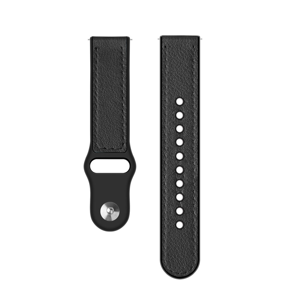 Strap-it® Strap-it Samsung Galaxy Watch 6 Classic 43mm leren hybrid bandje (zwart) Strap-it® Strap-it Samsung Galaxy Watch 6 Classic 43mm leren hybrid bandje (zwart)