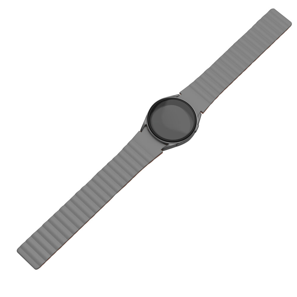 Strap-it® Strap-it Samsung Galaxy Watch 6 Classic 43mm magnetisch siliconen bandje (grijs/oranje)