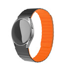 Strap-it® Strap-it Samsung Galaxy Watch 6 Classic 43mm magnetisch siliconen bandje (zwart/oranje)