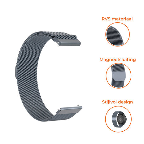 Strap-it® Strap-it Samsung Galaxy Watch 6 Classic 43mm Milanese band (space grey)