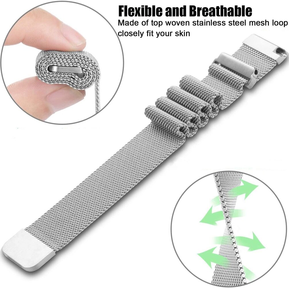 Strap-it® Strap-it Samsung Galaxy Watch 6 Classic 43mm Milanese band (zilver)