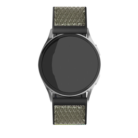 Strap-it® Strap-it Samsung Galaxy Watch 6 Classic 43mm nylon hybrid bandje (groen)