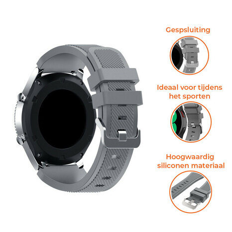 Strap-it® Strap-it Samsung Galaxy Watch 6 Classic 43mm siliconen bandje (grijs) Strap-it® Strap-it Samsung Galaxy Watch 6 Classic 43mm siliconen bandje (grijs)
